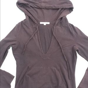 Karen Kane chocolate hoodie size M cotton/spandex